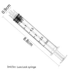 3CC/ML Plastic Syringe Luer Lock Without Needle Bulk Package Use for Lab,Measurement and Dispensing and industrial use only