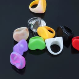 FishSheep Big Colorful Resin Heart Rings For Women Korean Geometric Transparent Shiny Acrylic Ring Girls Fashion Jewelry Gifts