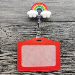 New Design 1 Piece Top Quality Retractable Nurse Badge Reel with ID Card Case Fashion Rainbow Sunflowers Students ID Case Holder