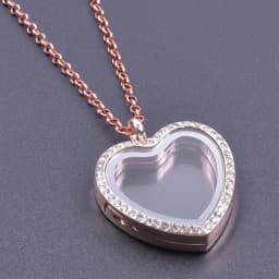 Heart Locket Pendant Necklace For Women Men Accessories Rhinestone Floating Lockets Charm Necklaces Fashion Jewelry Gift 3 Color