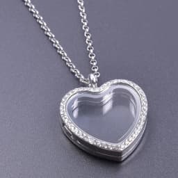 Heart Locket Pendant Necklace For Women Men Accessories Rhinestone Floating Lockets Charm Necklaces Fashion Jewelry Gift 3 Color