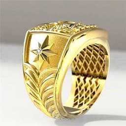 Popular Gold Color Letter K Men Ring Trophy Pattern Dazzling CZ Husband Wedding Party Ring Birthday Gift Fashion Jewelry