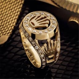 Popular Gold Color Letter K Men Ring Trophy Pattern Dazzling CZ Husband Wedding Party Ring Birthday Gift Fashion Jewelry