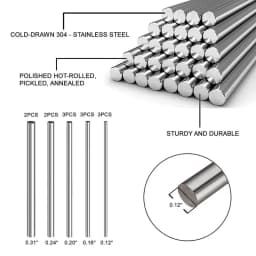 1/5PCS 2/2.5/3/4/5/6/8/10/14MM Stainless Steel Solid Round Rods Axis Linear Shaft Bearing 125-500mm Long