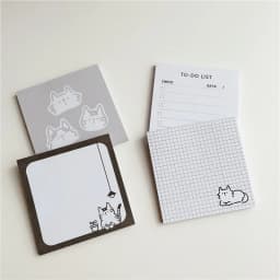 50 Sheets Cartoon Brief Strokes Cute Cat Memo Pad Simple Style Kawaii Message Paper Student To Do List Notes School Stationery