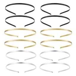 5pcs Metal Headbands Blank Smooth Hair Hoop Band DIY Hairband Plain Thin Bulk Headbands for Men Women Jeweley Hair Accessories