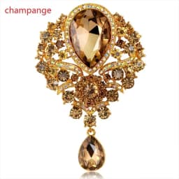 2022 Large Crystal Water-drop Brooches for Women Vintage Fashion Pendant Corsage Valentine Wedding Pins Party Rhinestone Jewelry