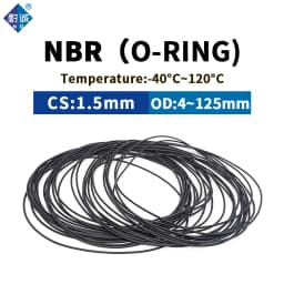 CS1.5mm OD4-125 NBR O Ring Seal Gasket Thickness Oil and Wear Resistant Automobile Petrol Nitrile Rubber O-Ring Waterproof Black