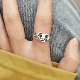 Creative Cry Face Rings for Women New Trendy Fashion Female Resizable Ring Jewelry Ladies Bar Night Club Jewelry Gifts
