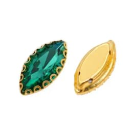 Big Size17x32mm Horse eye flatback sew on rhinestones lace shape claw gold base DIY wedding decoration Accessories