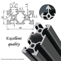 1Pcs 2040 V/T-Slot Aluminum Profile Extrusion 100 200 300 400 500 -1000mm Aluminum Extrusion Rail 20x40mm for DIY 3D Printer CNC