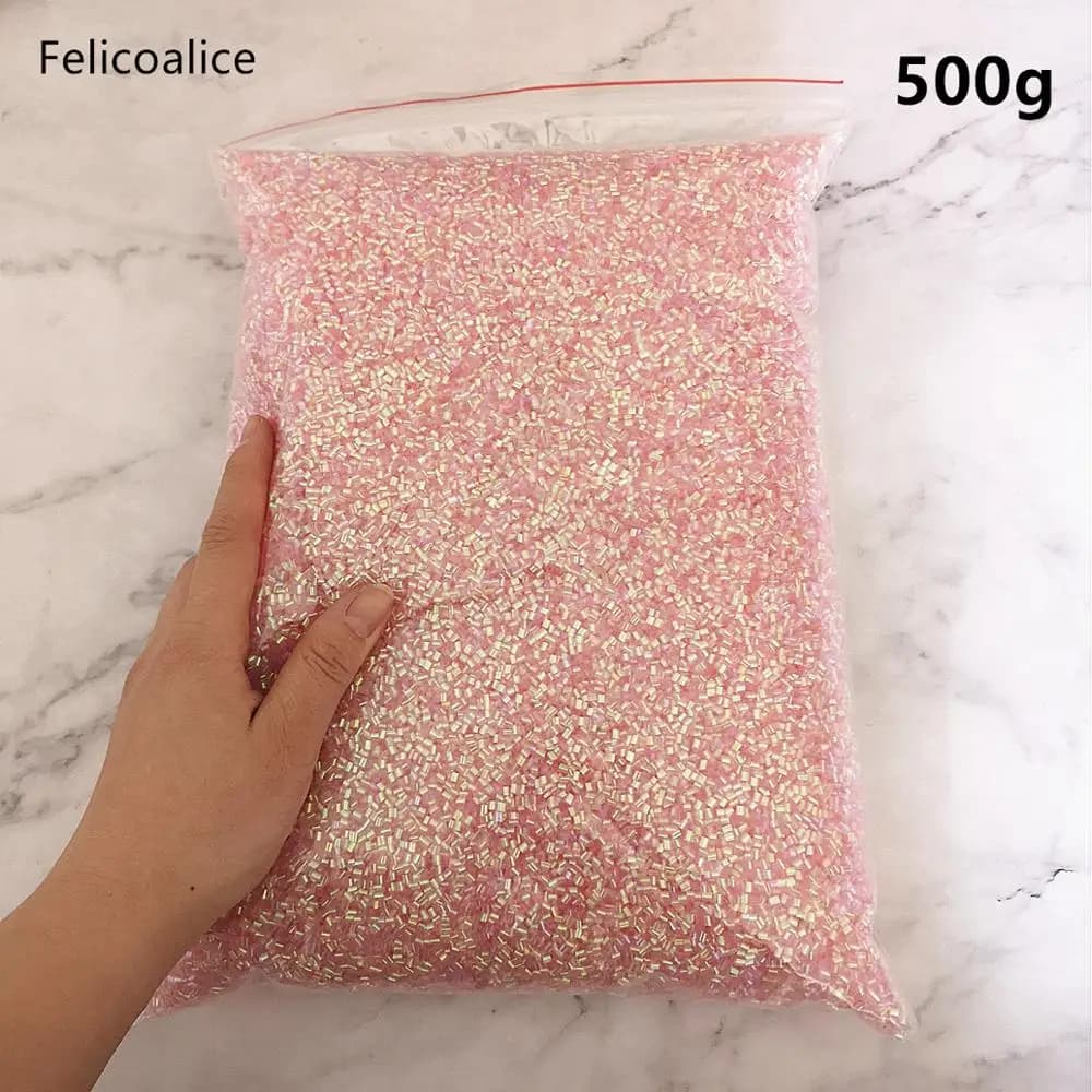 500g 2*3mm Bingsu Beads Colorful Plastic Cylindrical Charms Fashion Beads For DIY Ornament Jewelry Making Accessories