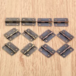 10pcs Hinges + 40 screw Round Angle 4 Holes Antique Bronze/Red Copper 25*18mm Decor Jewelry Wood Box Wine Vintage Zinc Alloy