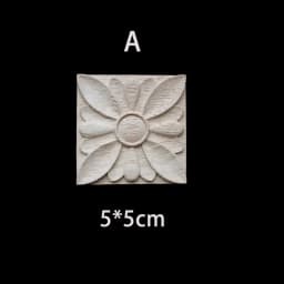 Rubber Wood Appliques for Furniture Wood Corner Onlay Home Decoration Accessories Room Decor Wood Decals Figurines Floral