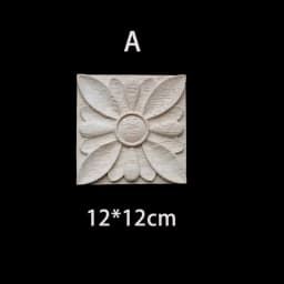 Rubber Wood Appliques for Furniture Wood Corner Onlay Home Decoration Accessories Room Decor Wood Decals Figurines Floral