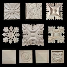 Rubber Wood Appliques for Furniture Wood Corner Onlay Home Decoration Accessories Room Decor Wood Decals Figurines Floral