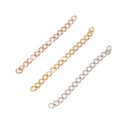 50pcs Stainless Steel 5cm Welded Extension Chain Gold Necklace Extender Tail Chains for DIY Jewelry Making