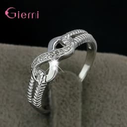 Fashion Trendy Infinity Ring 925 Sterling Silver Wedding Gift Love Forever Ring for Women Girl Cubic Zircon Fine Jewelry Gifts