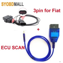 3Pin to 16Pin OBD2 Cable Plus VAG Ecu Scanner for Audi/Fiat/Skoad/Seat Car Diagnostic Tool for 409 KKL Scan Auto Ecu Programmer