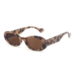 SO&EI Ins Popular Fashion Small Oval Sunglasses Women Vintage Leopard Jelly Color Eyewear Men Trending Sun Glasses Shades UV400