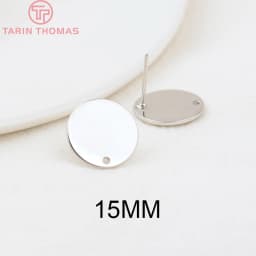 (2307)10PCS 10MM 15MM Hole 1MM 24K Gold Color Brass Matte Round Stud Earrings High Quality Jewelry Making Findings Accessories