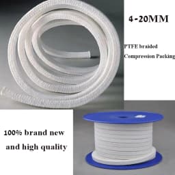 NEW 0.5/1/2m 4-20MM PTFE Braided Compression Packing Acrylic Fiber Packing PTFE Filled Gland Rope Gland Packing