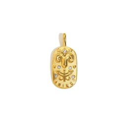 E.B.belle Trendy Personality Square Stainless Steel Pendant Embossment 12 Constellation Sign PVD Gold-plating Necklace For Women