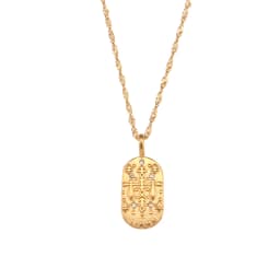 E.B.belle Trendy Personality Square Stainless Steel Pendant Embossment 12 Constellation Sign PVD Gold-plating Necklace For Women