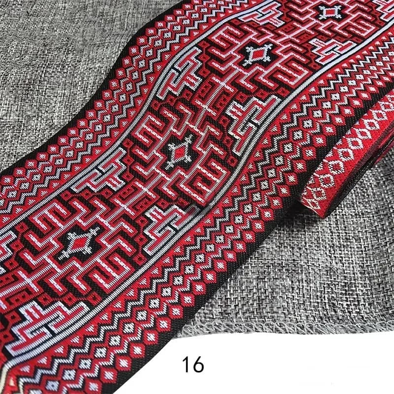 Embroidery Ethnic Jacquard Webbing Woven Tape Lace Ribbon Trim Width 10cm Tribal Boho DIY Garment Bag Accessories