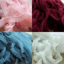 2 Meters Ruffle Mesh Lace 5CM Pleated Fold Collar Sewing Trim Ribbon DIY Crafts Clothes Wedding Dress Supply