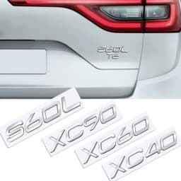 Metal 3D Badge Logo Car Rear Trunk Body Sticker Emblem For Volvo xc40 xc60 xc90 S60L T4 T5 T6 T8 AWD Accessories