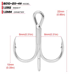 PROBEROS 10Pcs/lot Saltwater Fishing Hooks Treble Hooks 1#-2#-4#-6#-8#-10#-12#-14#-1/0#-2/0#-3/0# High-Carbon Steel Fishhooks