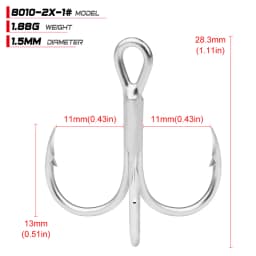PROBEROS 10Pcs/lot Saltwater Fishing Hooks Treble Hooks 1#-2#-4#-6#-8#-10#-12#-14#-1/0#-2/0#-3/0# High-Carbon Steel Fishhooks