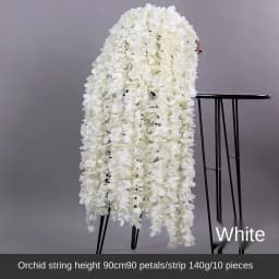 10pcs/lot Artificial Wisteria Cattleya String Wedding Hall Hanging Hydrangea Vines Wedding Background Decoration Ceiling Flowers