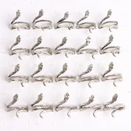 10pcs/lot Men Retro Punk Snake Rings For Women Antique Siver Color Opening Adjustable Jewelry Party Gifts