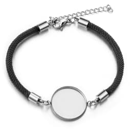 5pcs Lot Stainless Steel Rope Bracelet Round 20mm Cabochon Base for Bracelets DIY Jewelry Making Supplies Bulk Items Wholesale