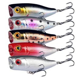 1Pcs Mini Popper Fishing Lures 4.5cm 3.5g Topwater Popper Bait Hardbait Artificial Wobblers Plastic Fishing Tackle with 10#Hooks