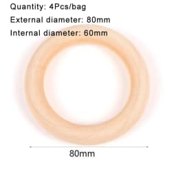3-100Pcs Natural Wooden Rings 15-100mm Unfinished Solid Smooth Wooden Rings Circle Pendant for Macrame DIY Crafts Jewelry Making