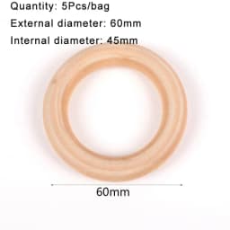 3-100Pcs Natural Wooden Rings 15-100mm Unfinished Solid Smooth Wooden Rings Circle Pendant for Macrame DIY Crafts Jewelry Making