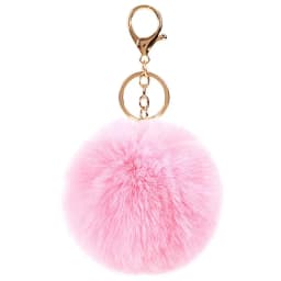 Cute Black Pompoms Ball Keychain Women Faux Rabbit Fur Car Key Chains Fluffy DIY Backpack Pendant Charms Gift Jewelry Accessorie