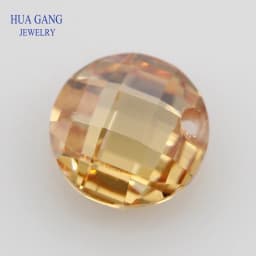 Single Hole Multicolor Double Checkerboard AAAAA Round Brilliant Cubic Zirconia Stone For Jewelry Making 3-14mm