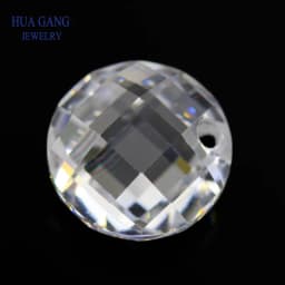 Single Hole Multicolor Double Checkerboard AAAAA Round Brilliant Cubic Zirconia Stone For Jewelry Making 3-14mm