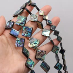 High Quality Square Abalone Shell Beads 3Pcs Shells Loose Spacer Beads for Charm DIY Necklace Bracelet Jewelry Making Findings