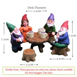 4pcs/Set Mini Funny Cute Gnome Have Party Resin Dwarfs Statue DIY Bonsai Decoration For Home Office Desk Sculpture Dropshipping