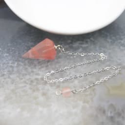 Natural Quartz Reiki Healing Pendulum,for Dowsing Spiritual Divination Cone Crystal Quartz Pendulos Small Size Necklace Jewelry