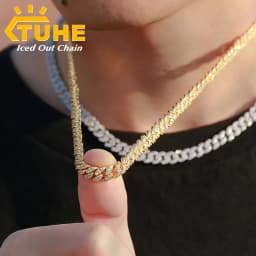 TUHE 6mm 8mm Width Fashion Miami Cuban Chain Necklace For Women Men's Hip Hop Jewelry Copper Cubic Zirconia Necklace Party Gi