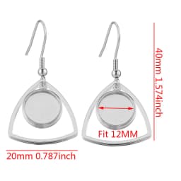 10pcs/Lot Gold Plated Stainless Steel Earrings Hook Cabochon Blank Base 12mm Glass Resin Tray DIY Jewelry Making Supplies Charms