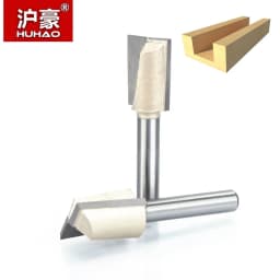 HUHAO 1pc 1/2 1/4 Shank Cleaning Bottom Engraving Slab Surfacing Flattening Router Bit Woodworking Tool CNC Cutter 6-50mm