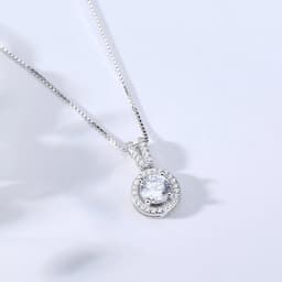 New Arrival 925 Sterling Silver Round Zircon Fine Pendant Neckalce Women Fashion Jewelry CZ Clavicle Chain Wedding Birthday Gift