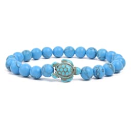 8mm Sea Turtles Beads Bracelet Turquoise Natutal Stone Elastic Stretch Bracelet Women Men Friendship Summer Beach Jewelry Gifts